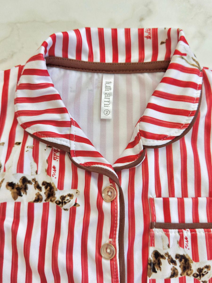 Pijama Infantil Americano Longo Listrado Vacas