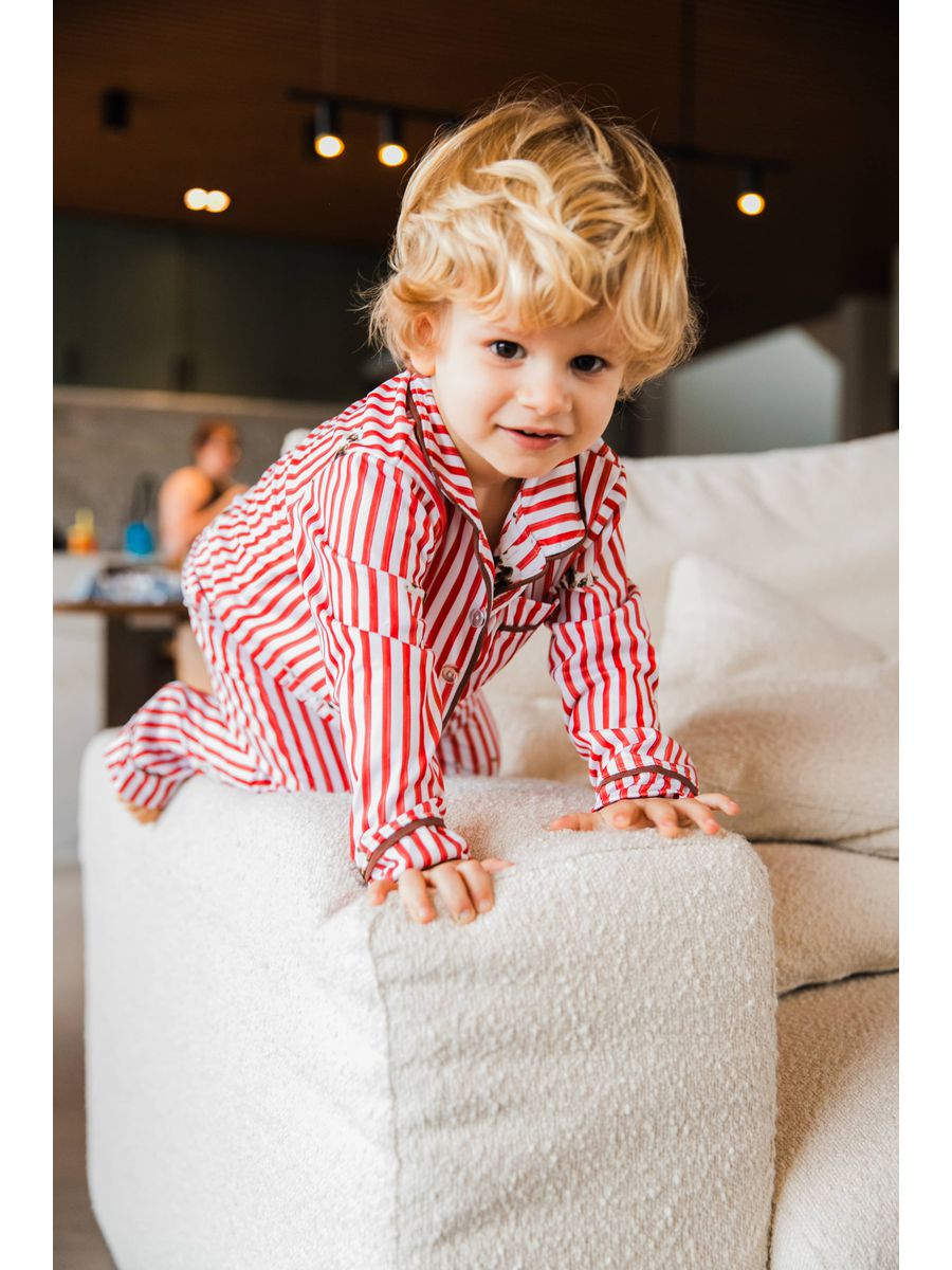 Pijama Infantil Americano Longo Listrado Vacas