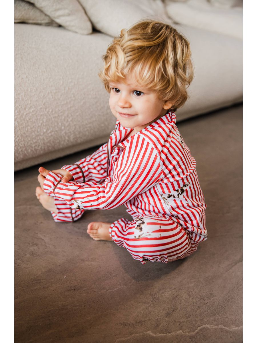 Pijama Infantil Americano Longo Listrado Vacas