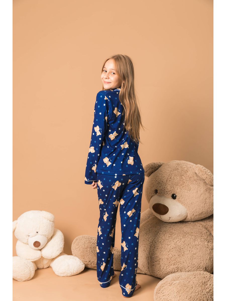 Pijama Infantil Americano Longo Ursos Estrelas