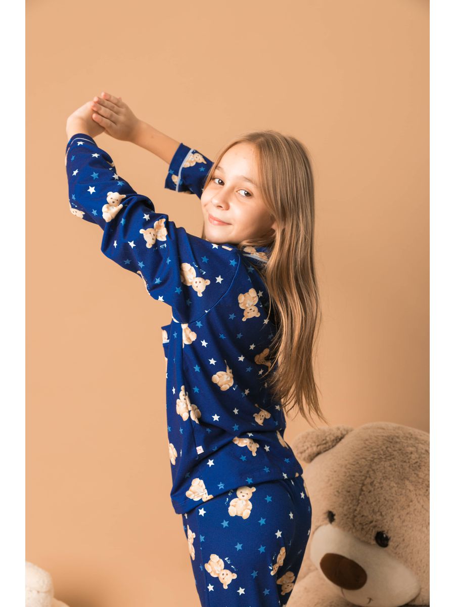 Pijama Infantil Americano Longo Ursos Estrelas