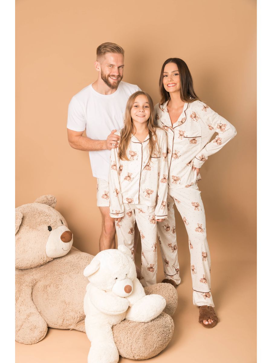Pijama Feminino Americano Longo Ursos Poás