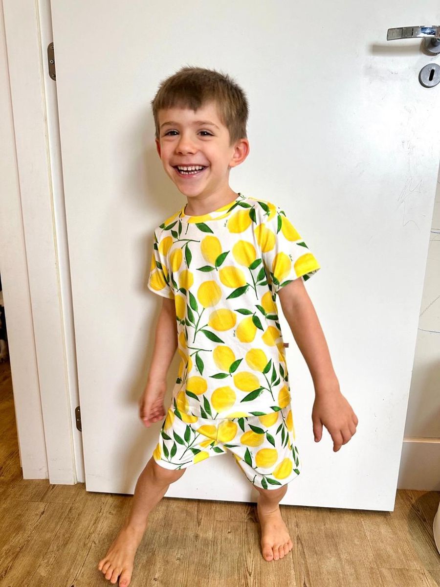 Pijama Infantil Curto Limão