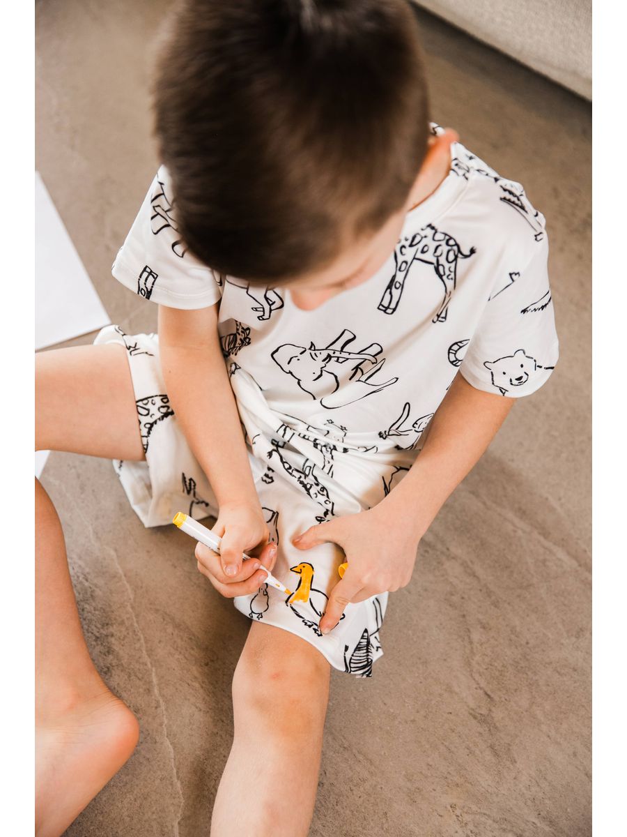 PRÉ-VENDA Pijama Infantil Curto Para Colorir