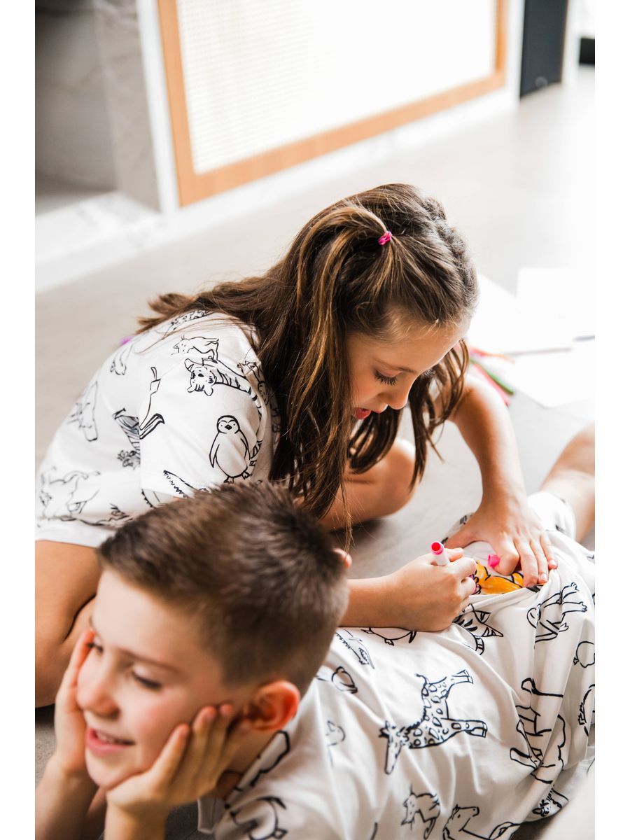 PRÉ-VENDA Pijama Infantil Curto Para Colorir