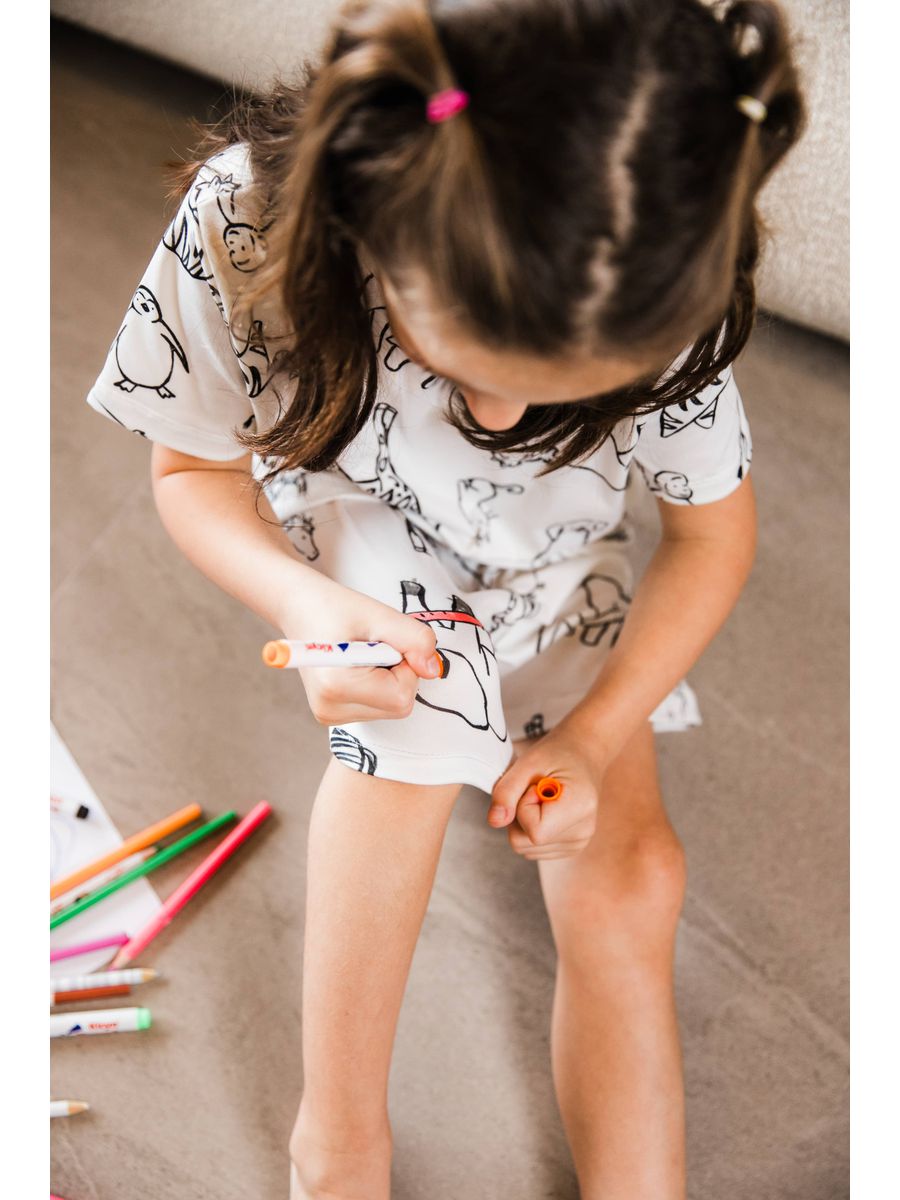 PRÉ-VENDA Pijama Infantil Curto Para Colorir