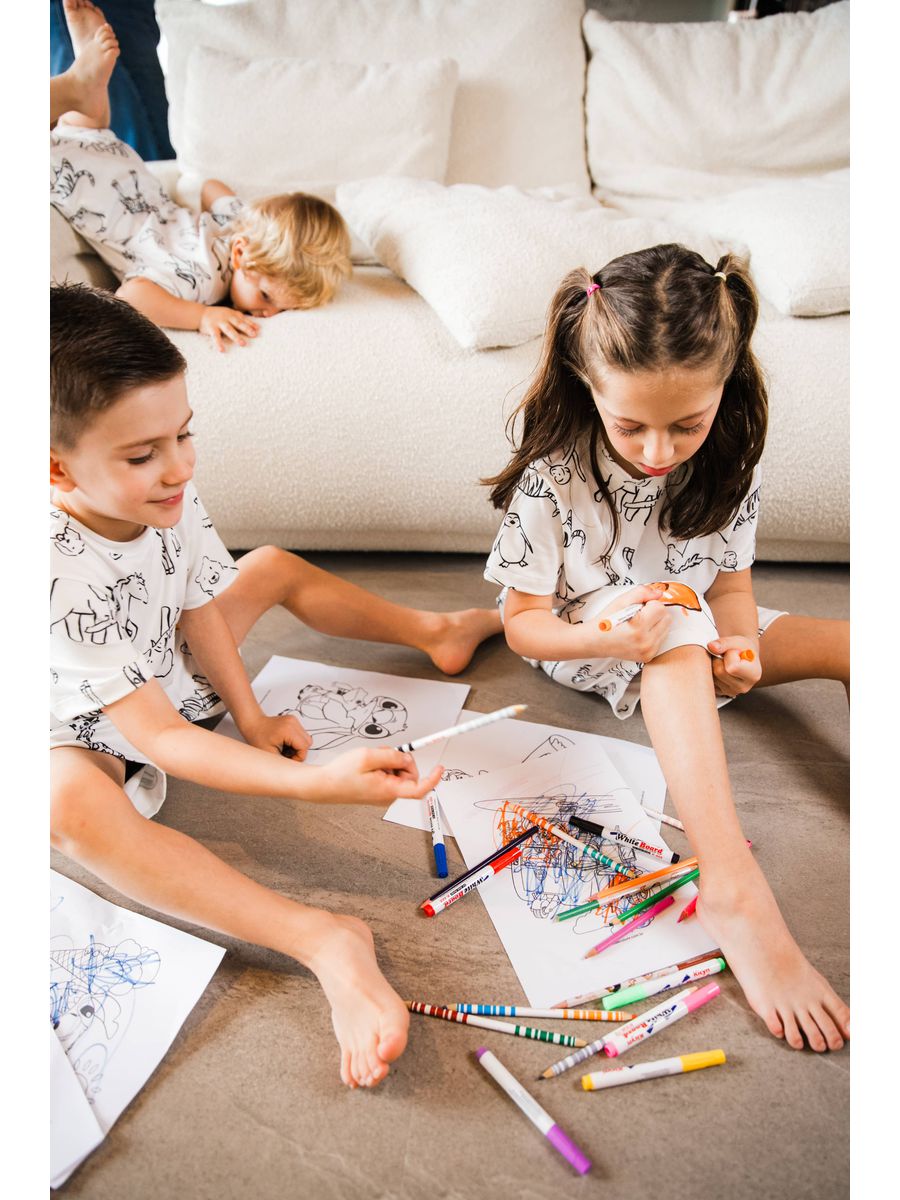 PRÉ-VENDA Pijama Infantil Curto Para Colorir