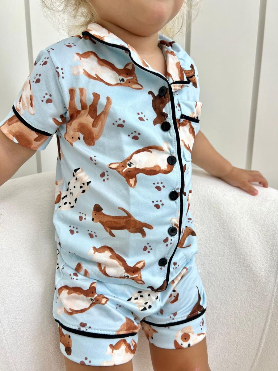 Pijama Americano Curto Infantil Dogs 