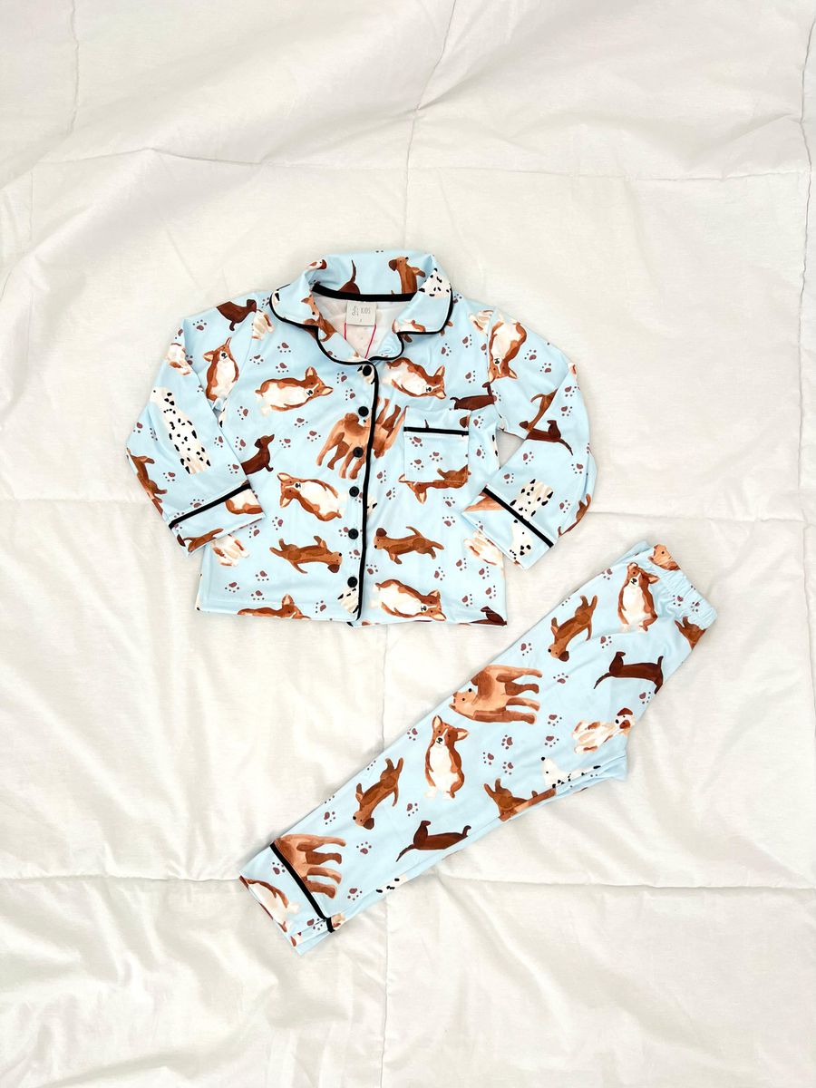 Pijama Infantil Unissex Americano Longo Dogs