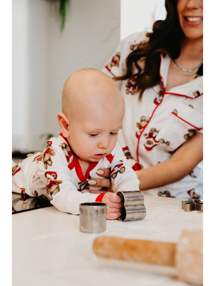Conjunto Pijama Bebê Body e Calça Ursos Natal