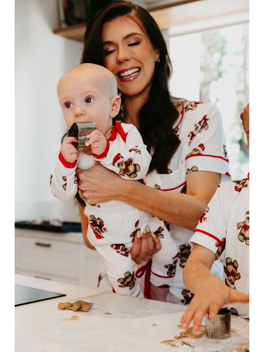 Conjunto Pijama Bebê Body e Calça Ursos Natal