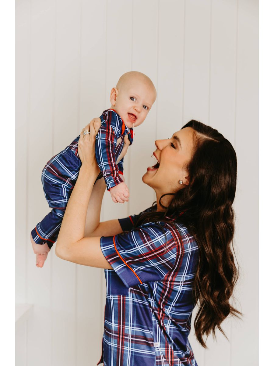 Conjunto Pijama Bebê Body e Calça Xadrez Natal