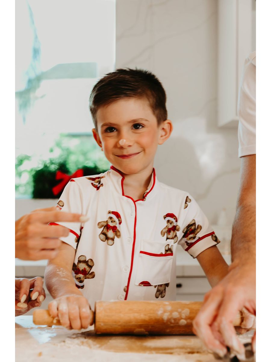 Pijama Americano Curto Infantil Ursos Natal 