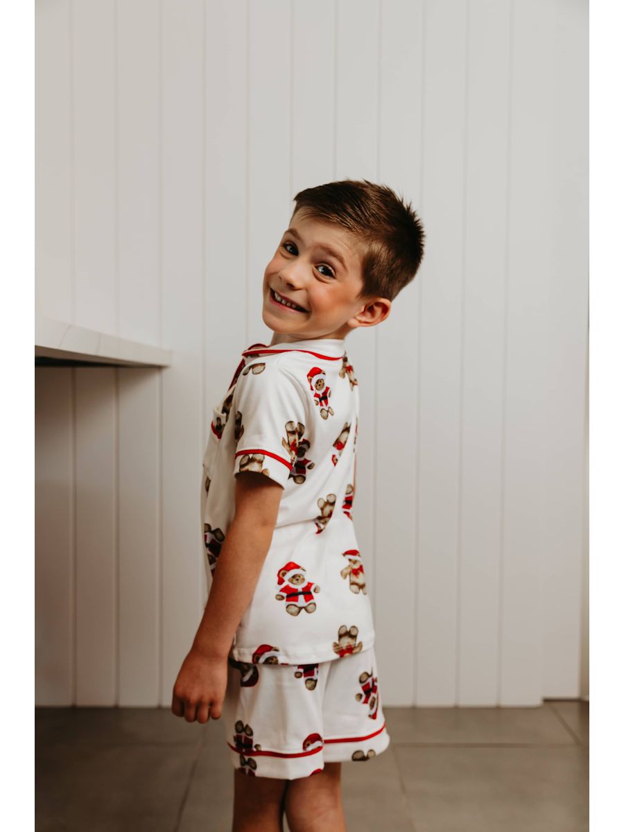 Pijama Americano Curto Infantil Ursos Natal 