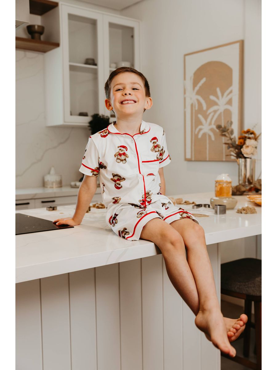 Pijama Americano Curto Infantil Ursos Natal 