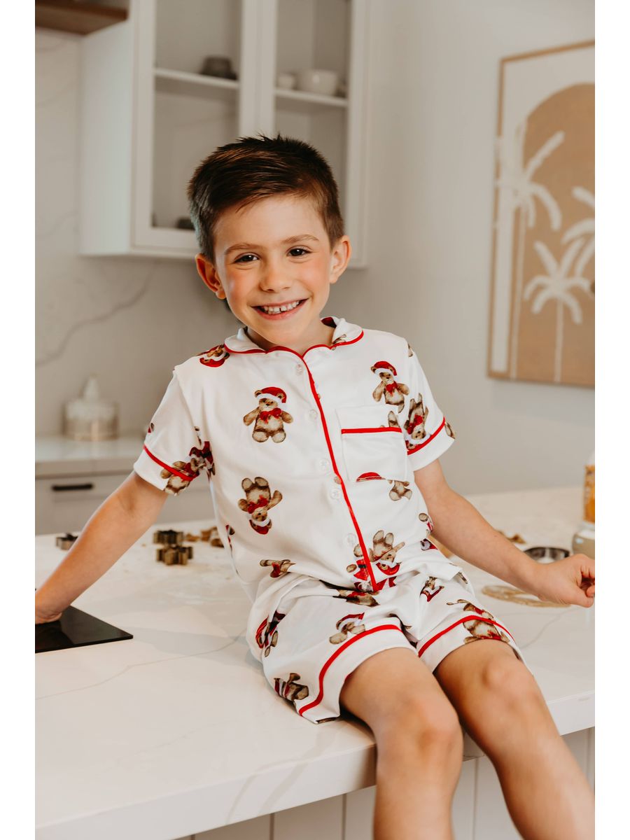 Pijama Americano Curto Infantil Ursos Natal 