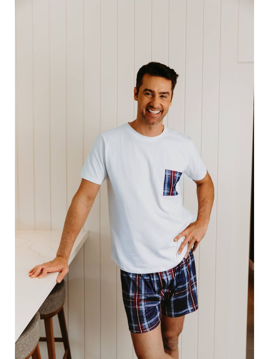 Pijama Masculino Curto Xadrez Natal