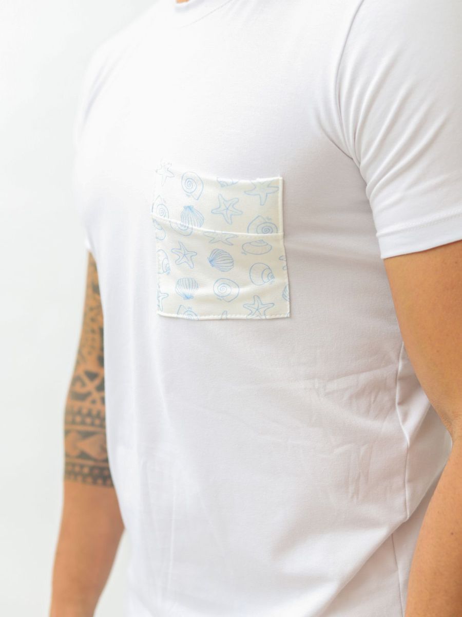 Pijama Masculino Curto Fundo do Mar
