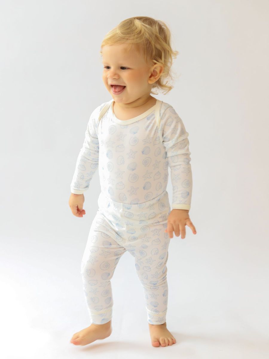 Conjunto Bebê Body e Calça Fundo do Mar