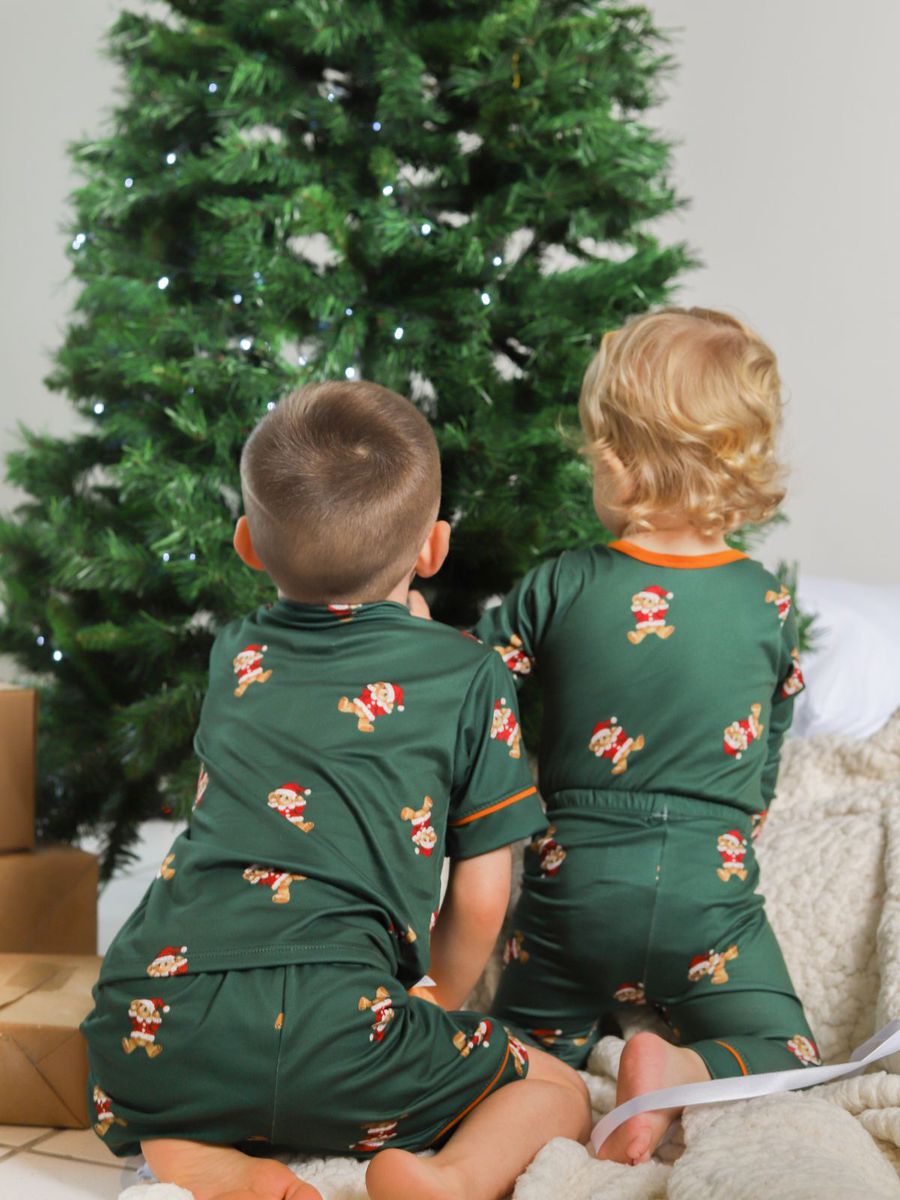 Pijama Infantil Americano Curto Ursos Natal