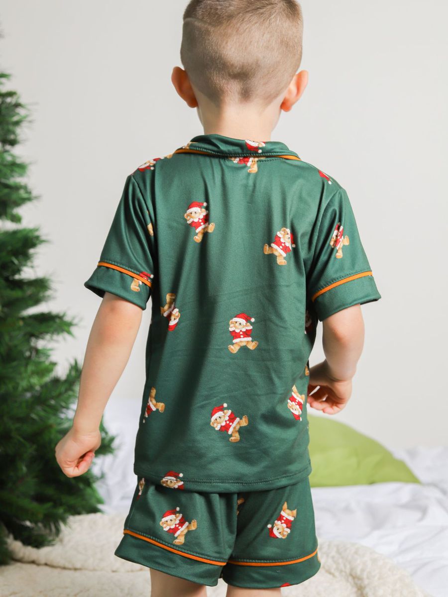 Pijama Infantil Americano Curto Ursos Natal