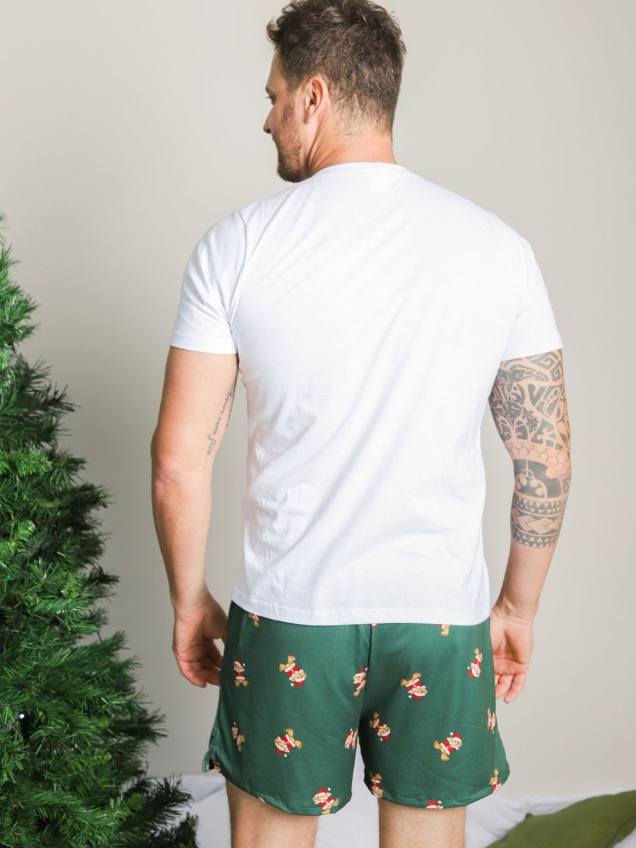 Pijama Masculino Curto Ursos Natal