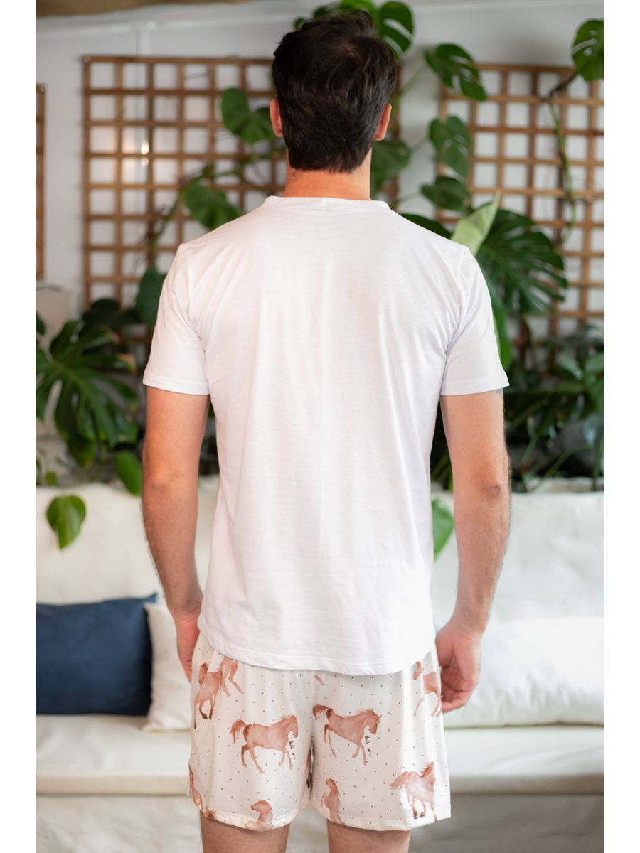 Pijama Masculino Curto Cavalos