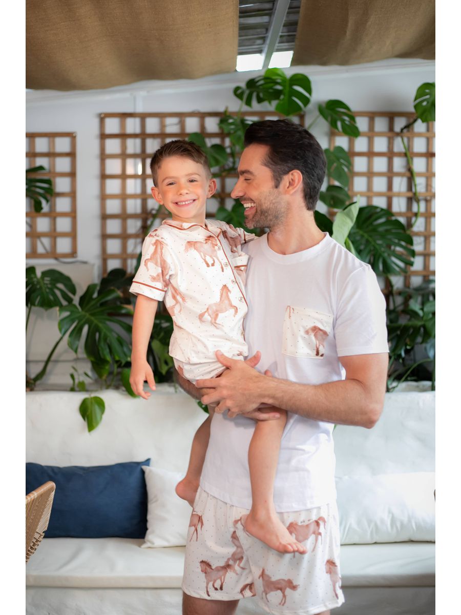 Pijama Masculino Curto Cavalos