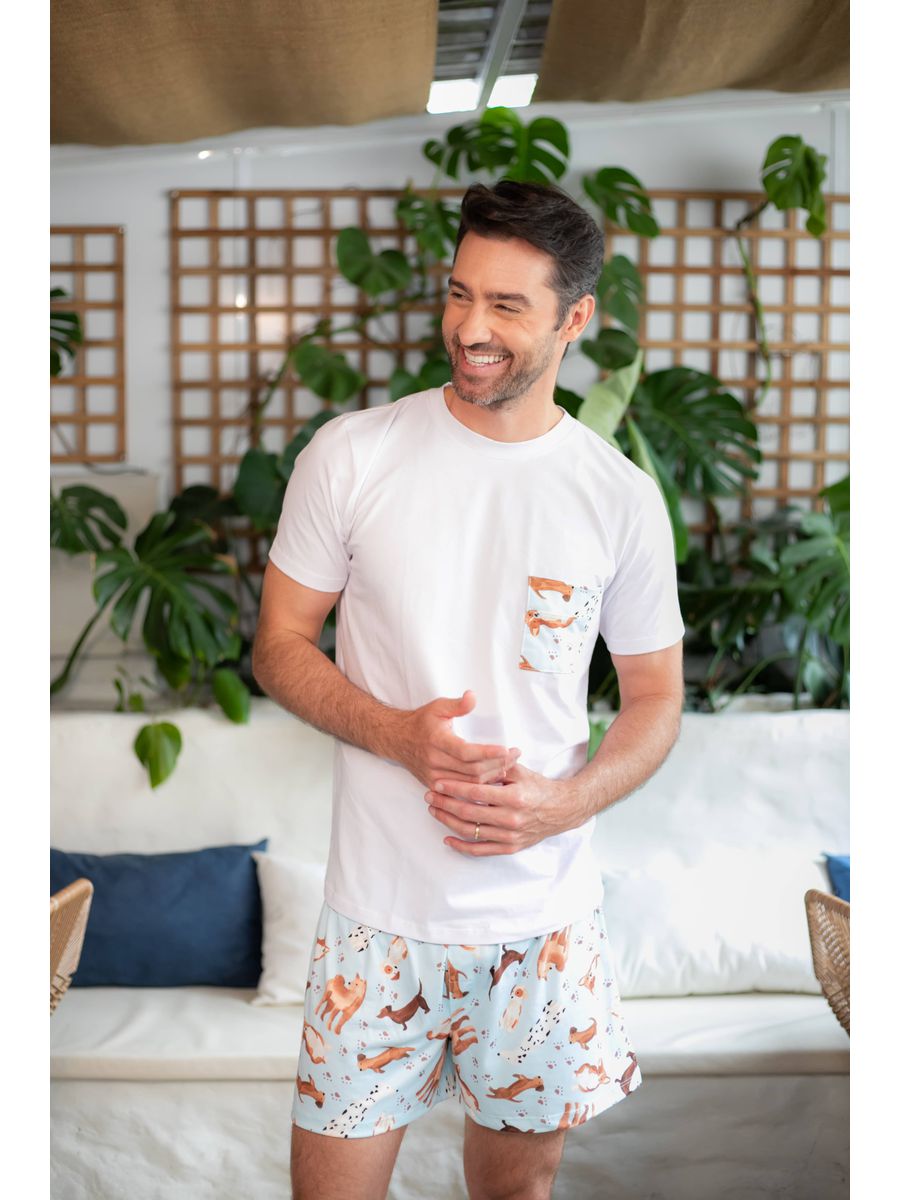 Pijama Masculino Curto Dogs