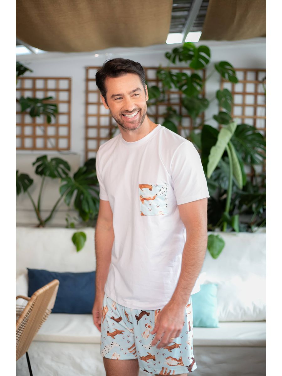Pijama Masculino Curto Dogs