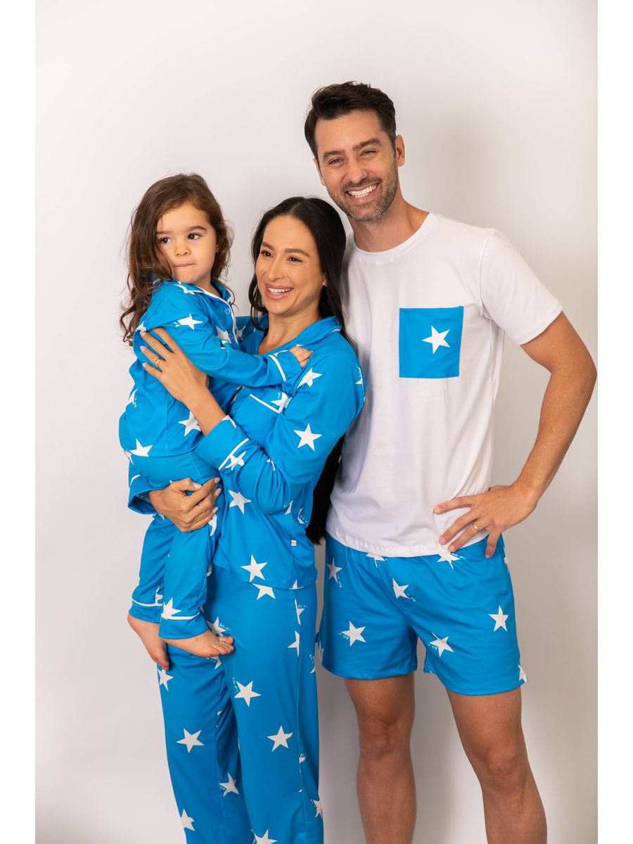 Pijama Masculino Curto Estrelas