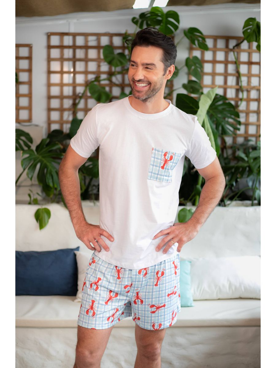 Pijama Masculino Curto Lagosta