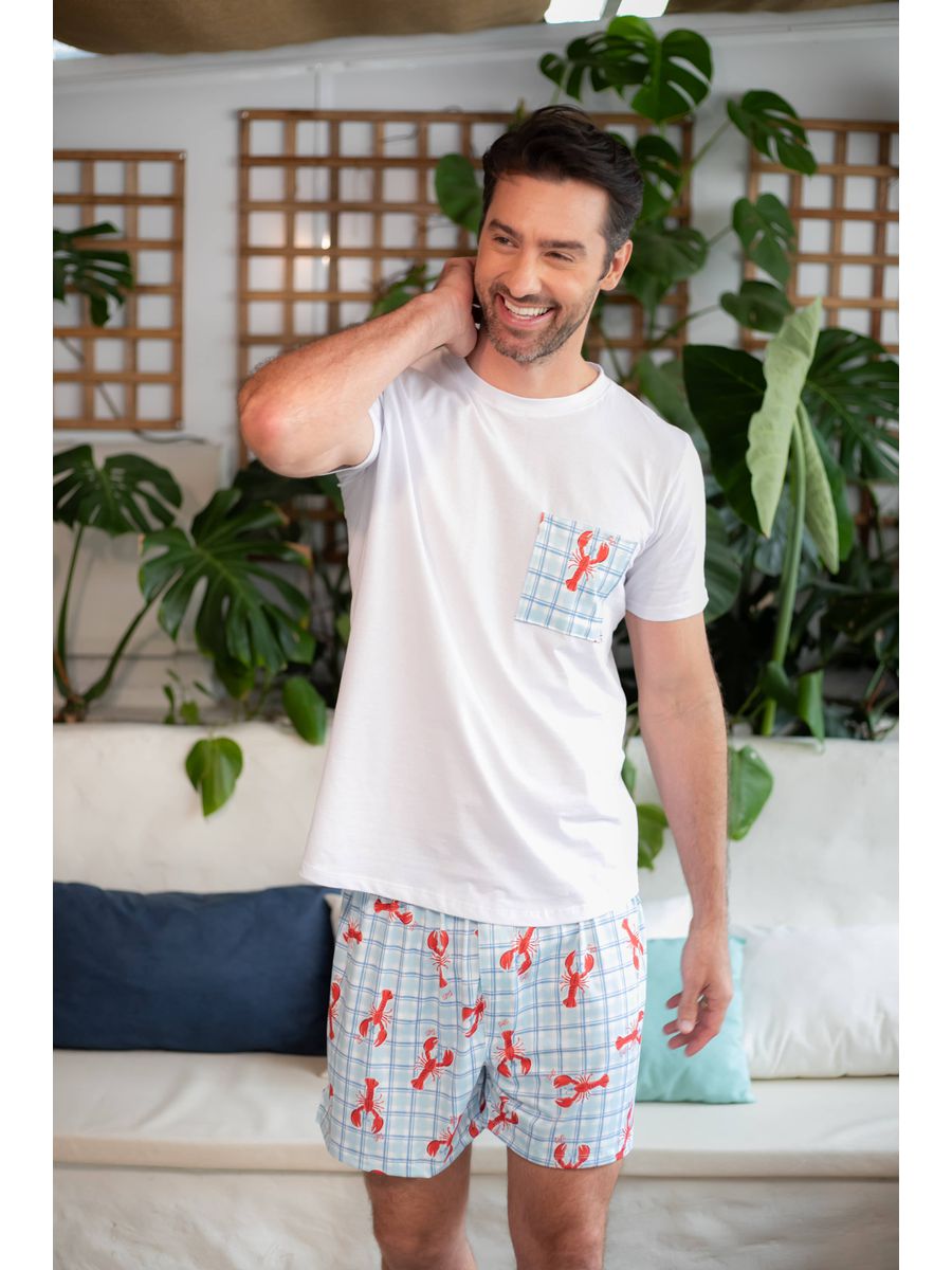 Pijama Masculino Curto Lagosta