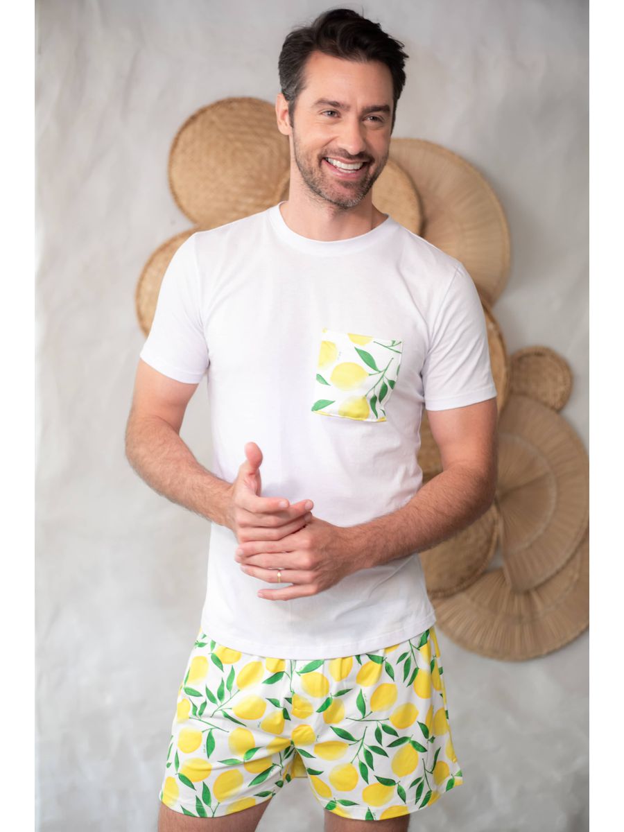 Pijama Masculino Curto Limão Siciliano
