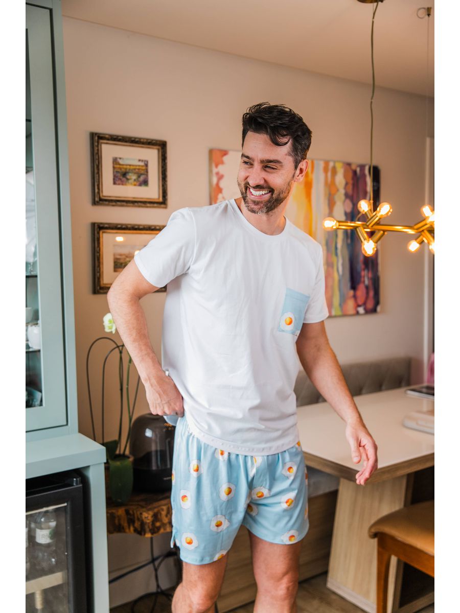 Pijama Masculino Curto Ovos