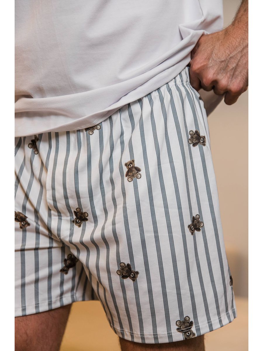 Pijama Masculino Curto Ursos Cinza