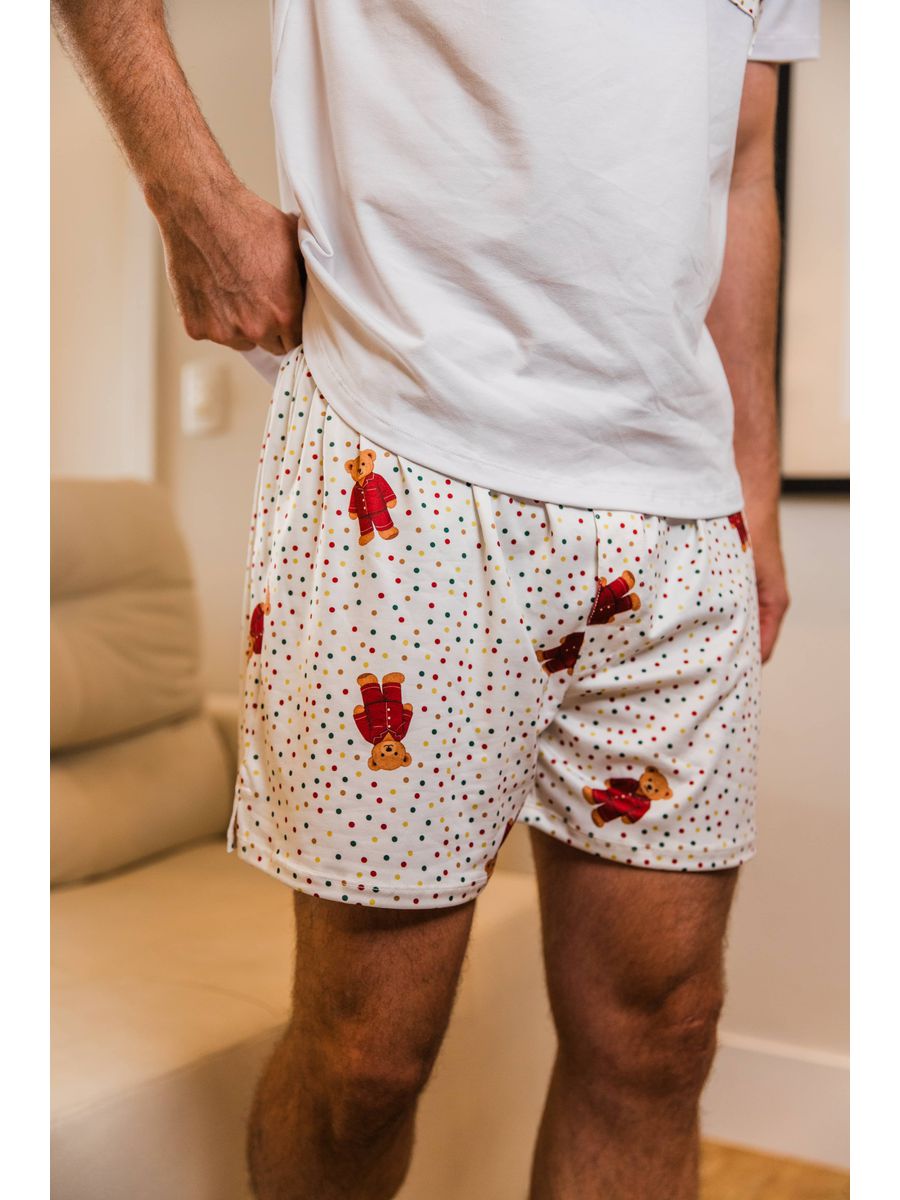 Pijama Masculino Curto Ursos Colorido