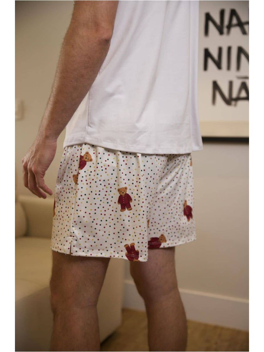 Pijama Masculino Curto Ursos Colorido