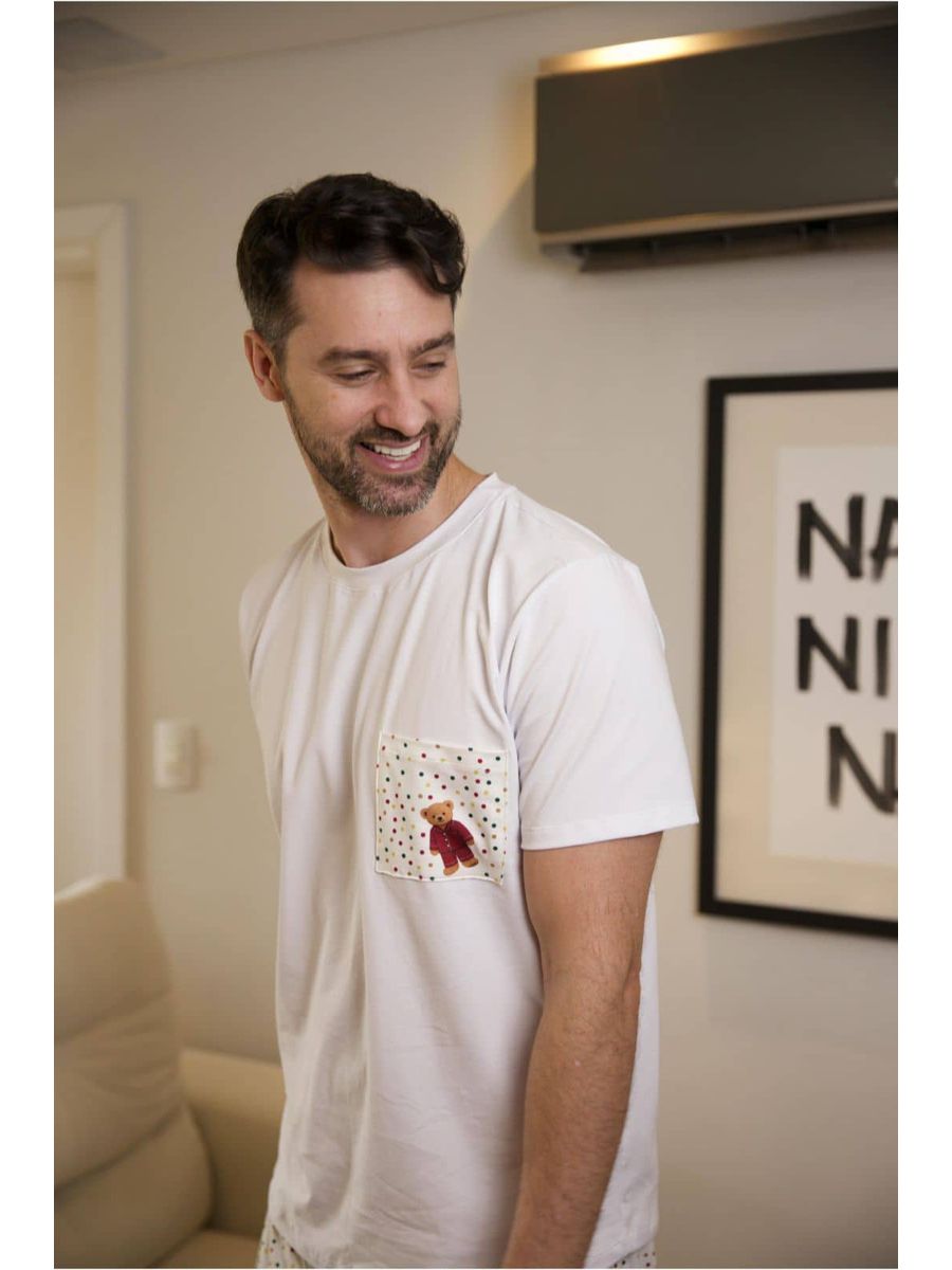 Pijama Masculino Curto Ursos Colorido