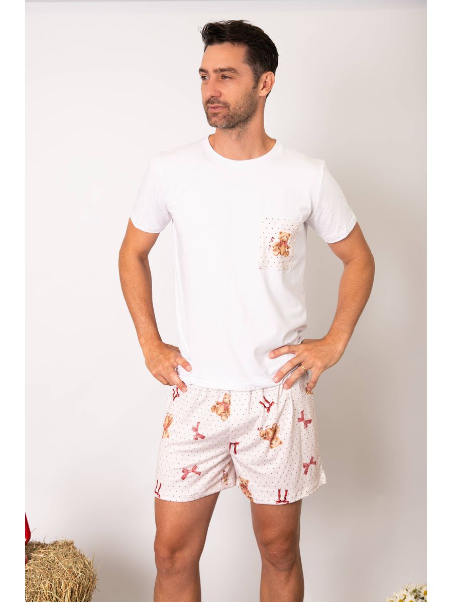 Pijama Masculino Curto Ursos Laços