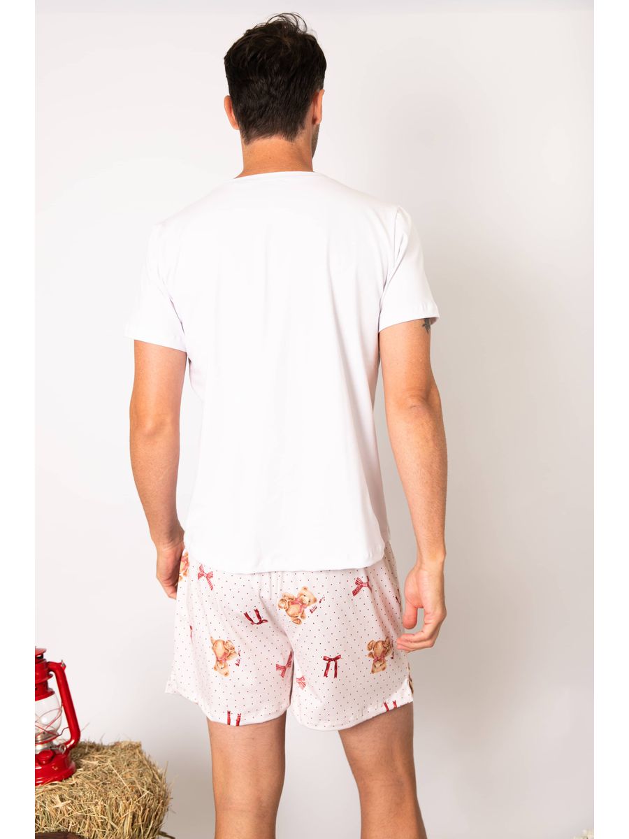 Pijama Masculino Curto Ursos Laços