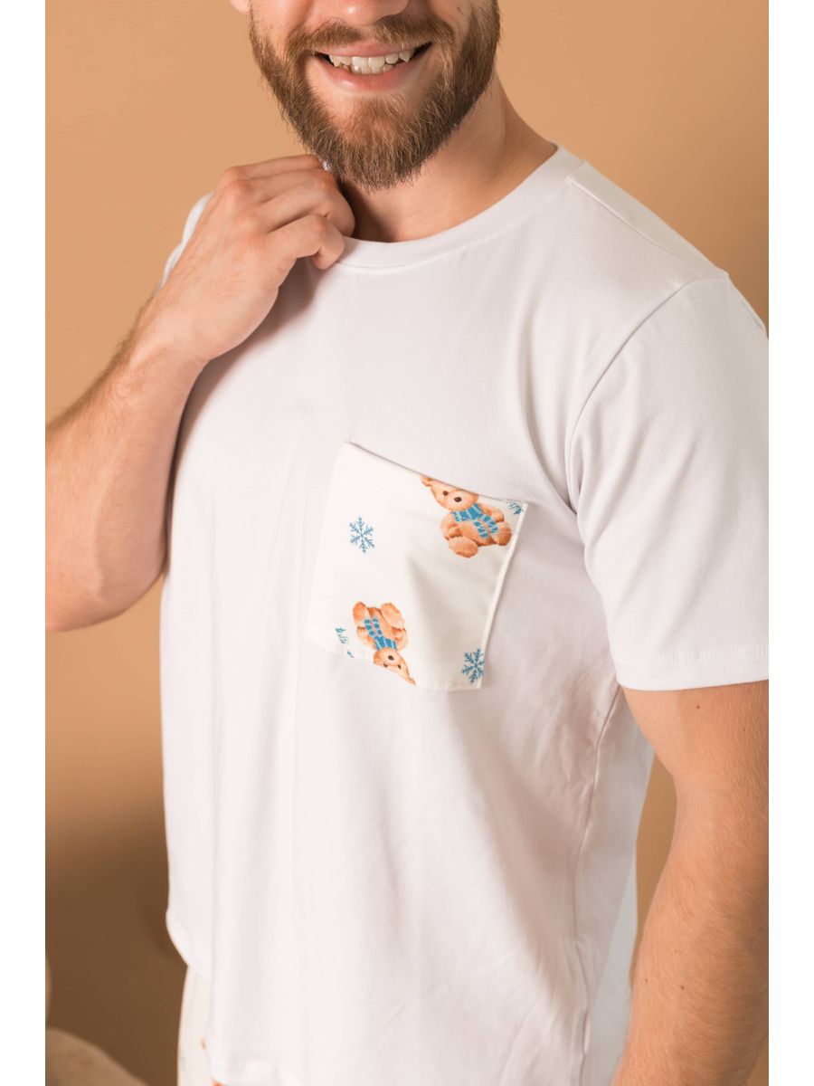 Pijama Masculino Curto Ursos Neve