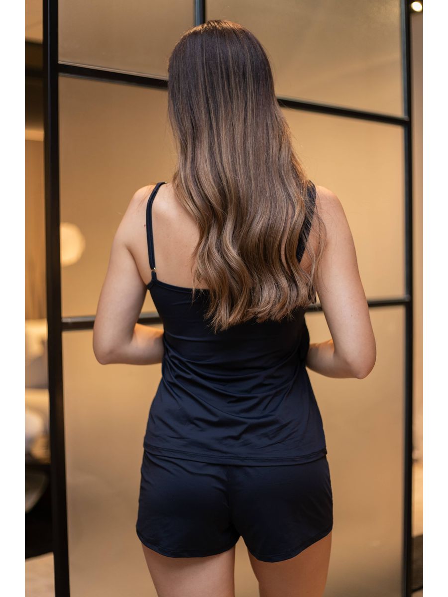 Short Doll Preto Em Poliamida