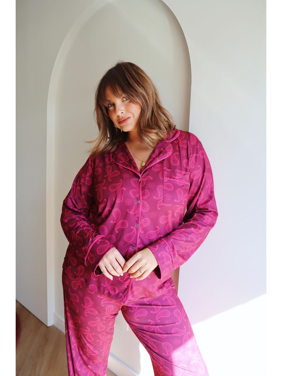 Pijama Feminino Americano Longo Paisley