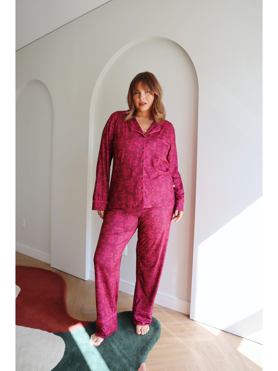 Pijama Feminino Americano Longo Paisley