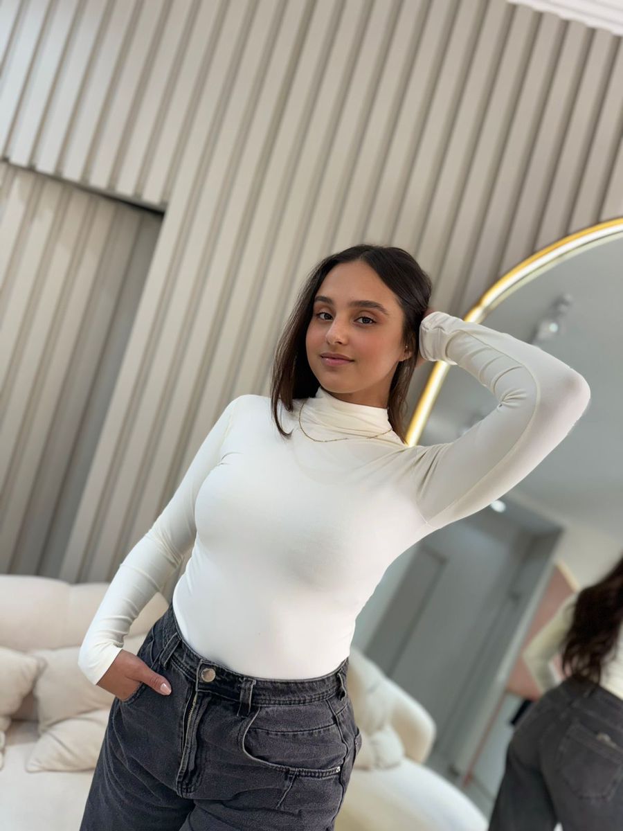 BODY POLIAMIDA GOLA ALTA OFF WHITE