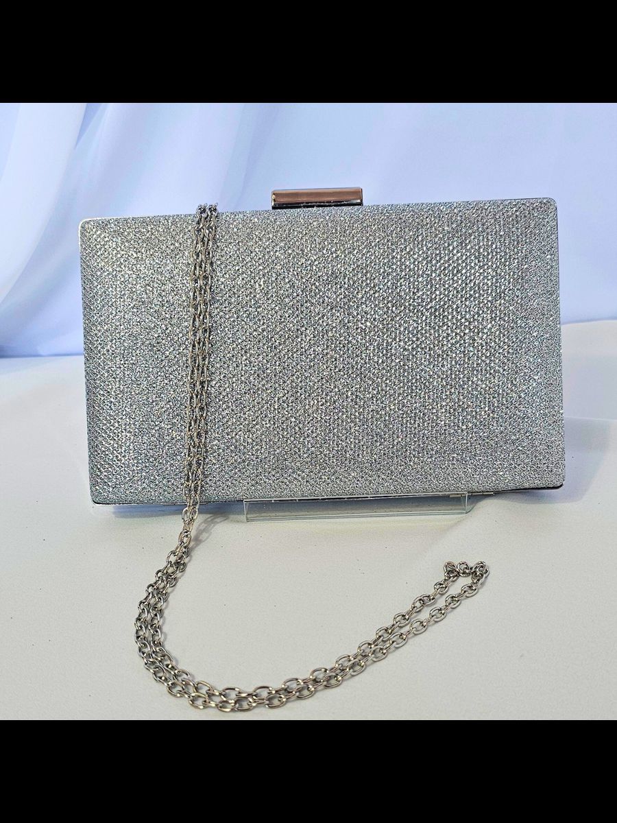 Bolsa Clutch Pequena De Festa, Elegância Para Casamento, Formatura E Balada Prata