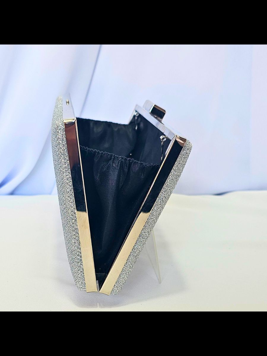 Bolsa Clutch Pequena De Festa, Elegância Para Casamento, Formatura E Balada Prata