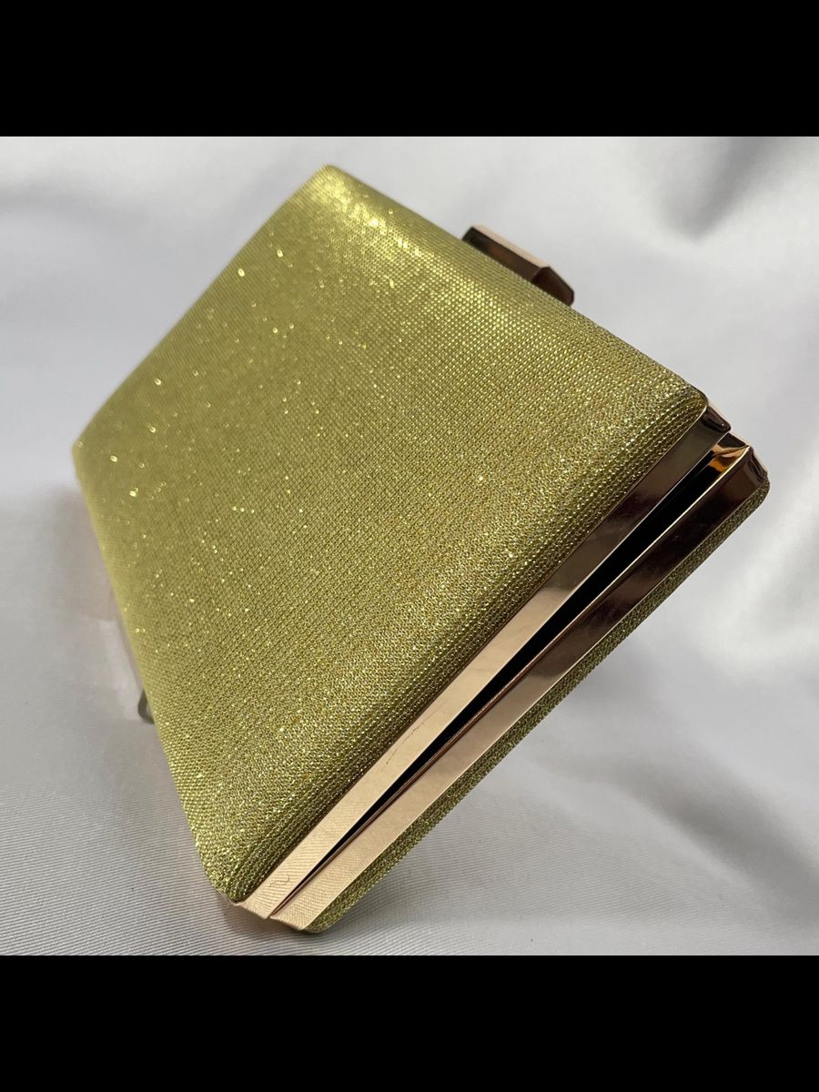 Bolsa Clutch Pequena De Festa, Elegância Para Casamento, Formatura E Balada Dourado