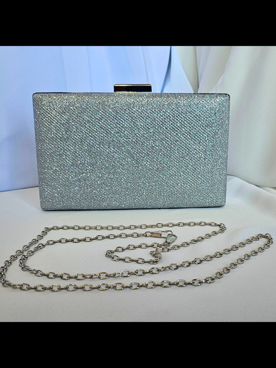 Bolsa Clutch Pequena De Festa, Elegância Para Casamento, Formatura E Balada Prata